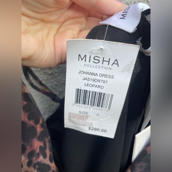 Misha Johanna Leopard Cowl-Neck High-Low Slip Dress New with Tags! - Picture 5 of 8